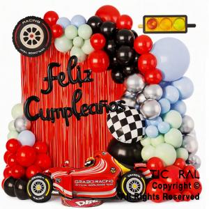 SET DE GLOBOS ARCO XL AUTO DE CARRERA XY 60 UNIDADES